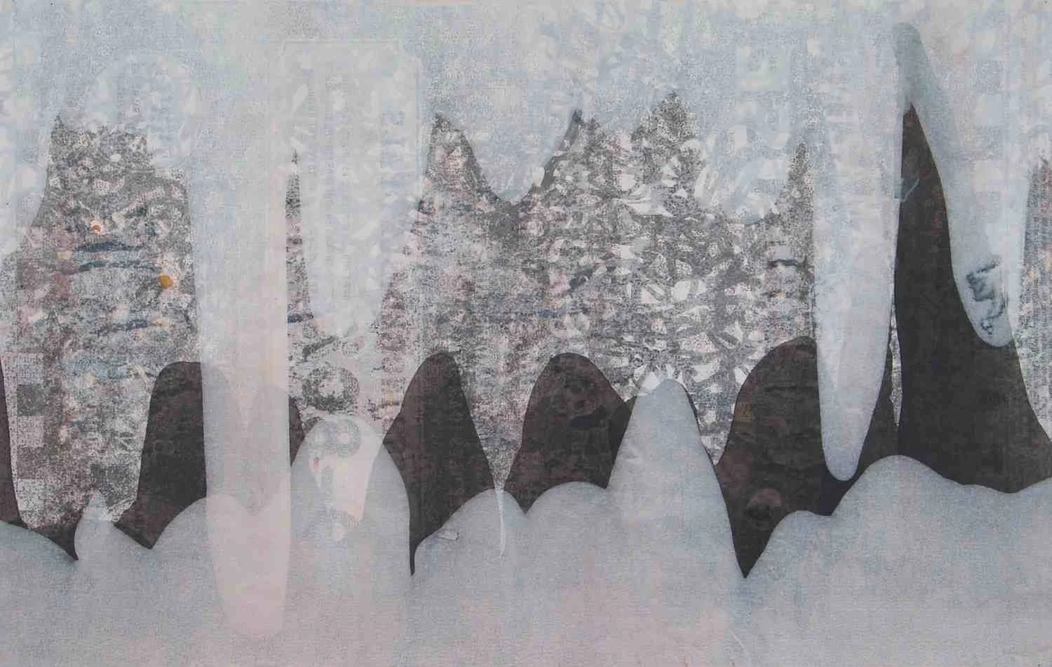 Untitled Mound 14-04, 2004, acrylic & ink on paper, 12x22"