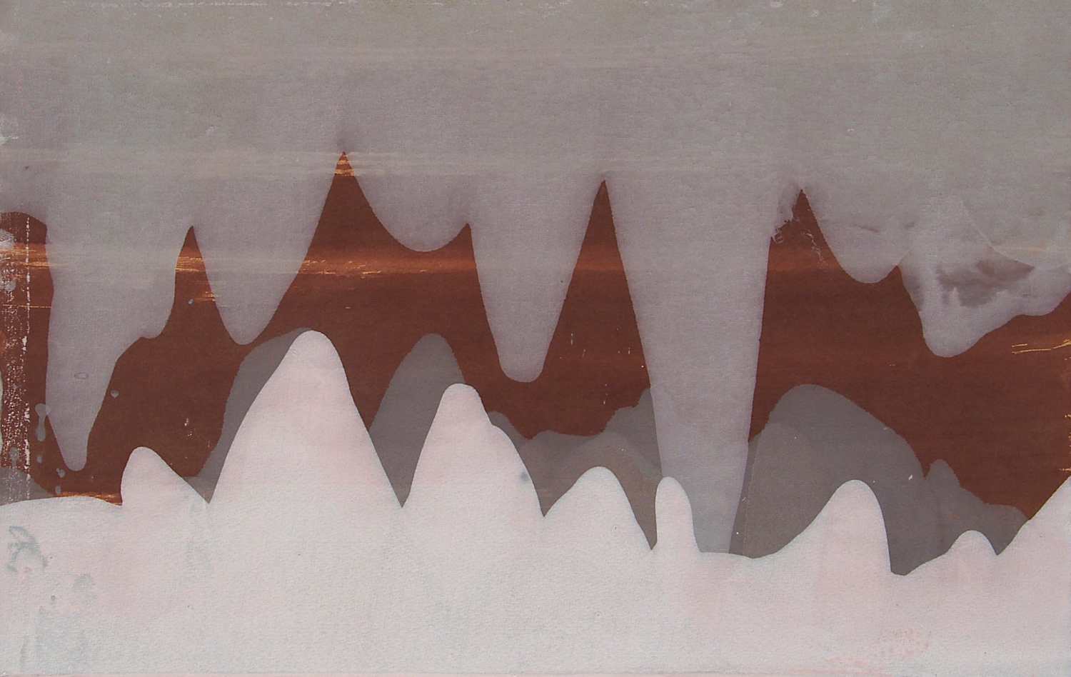 Untitled Mound 15-04, 2004, acrylic & ink on paper, 12x22"