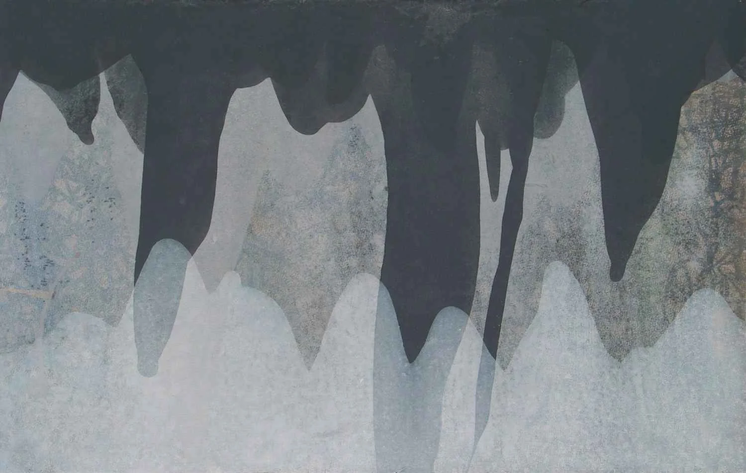 Untitled Mound 16-04, 2004, acrylic & ink on paper, 12x22"