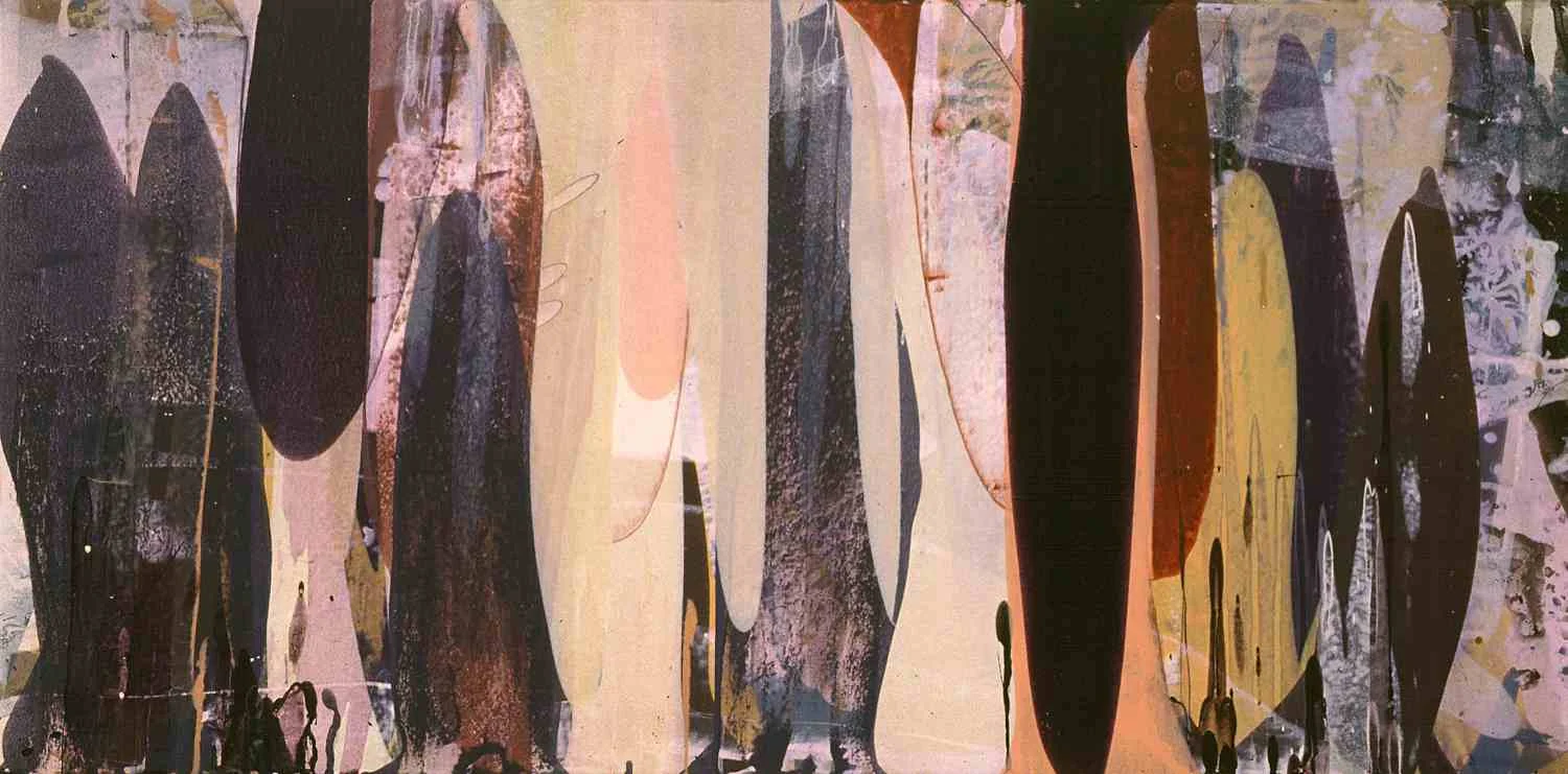 Untitled MP 13-04, 2004, acrylic on museum board, 16x32"