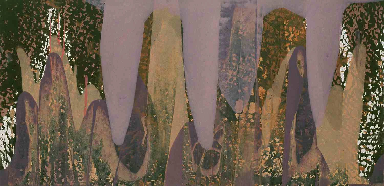 Untitled MP-5, 2004, acrylic and ink on paper, 15x30”