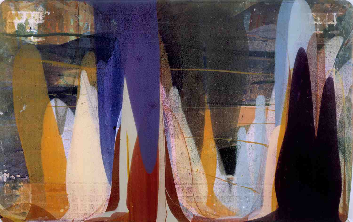 Untitled MM 5, 2004, acrylic on polyurythane mat, 22x34"