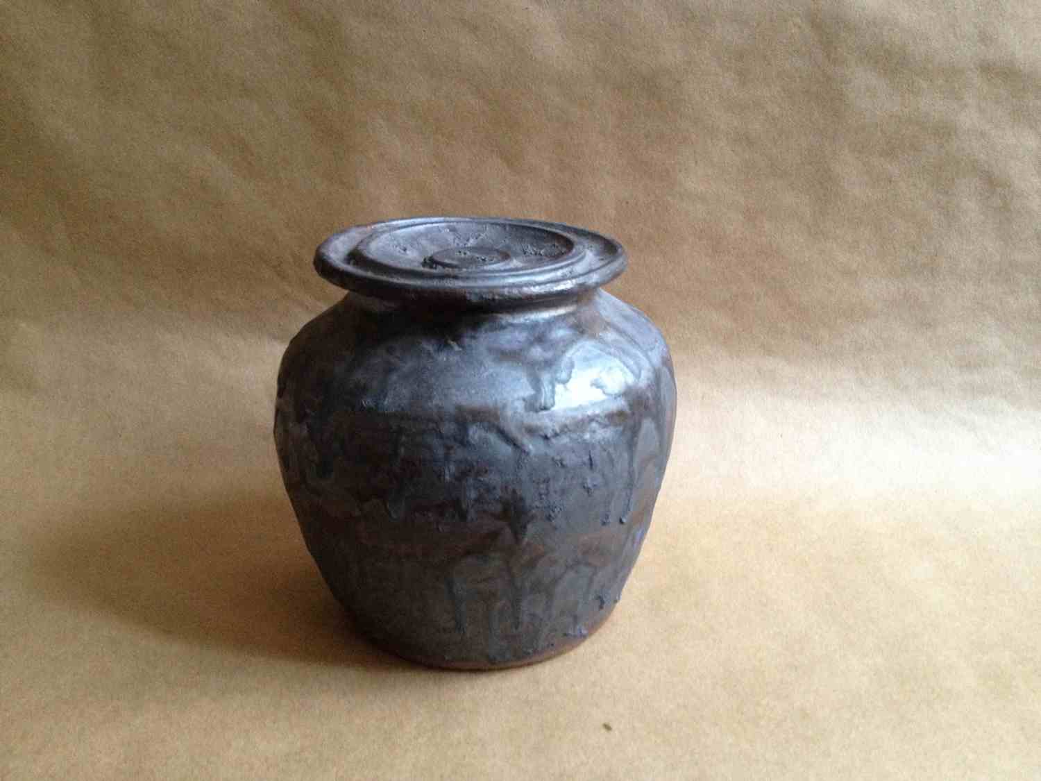 Covered Jar, 2014, stoneware, 6x6x6"