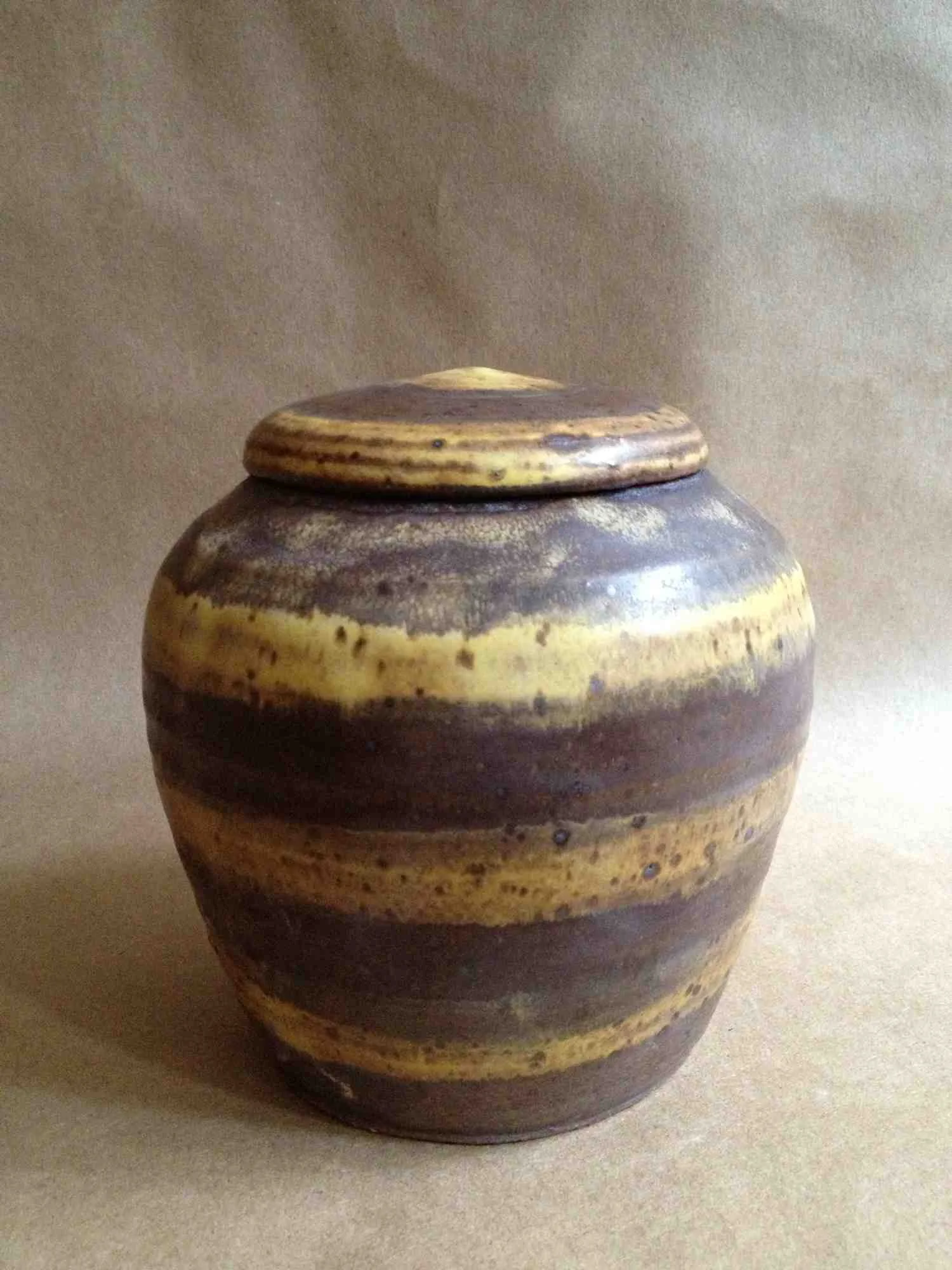 Covered Jar, 2014, stoneware, 7x4x4"