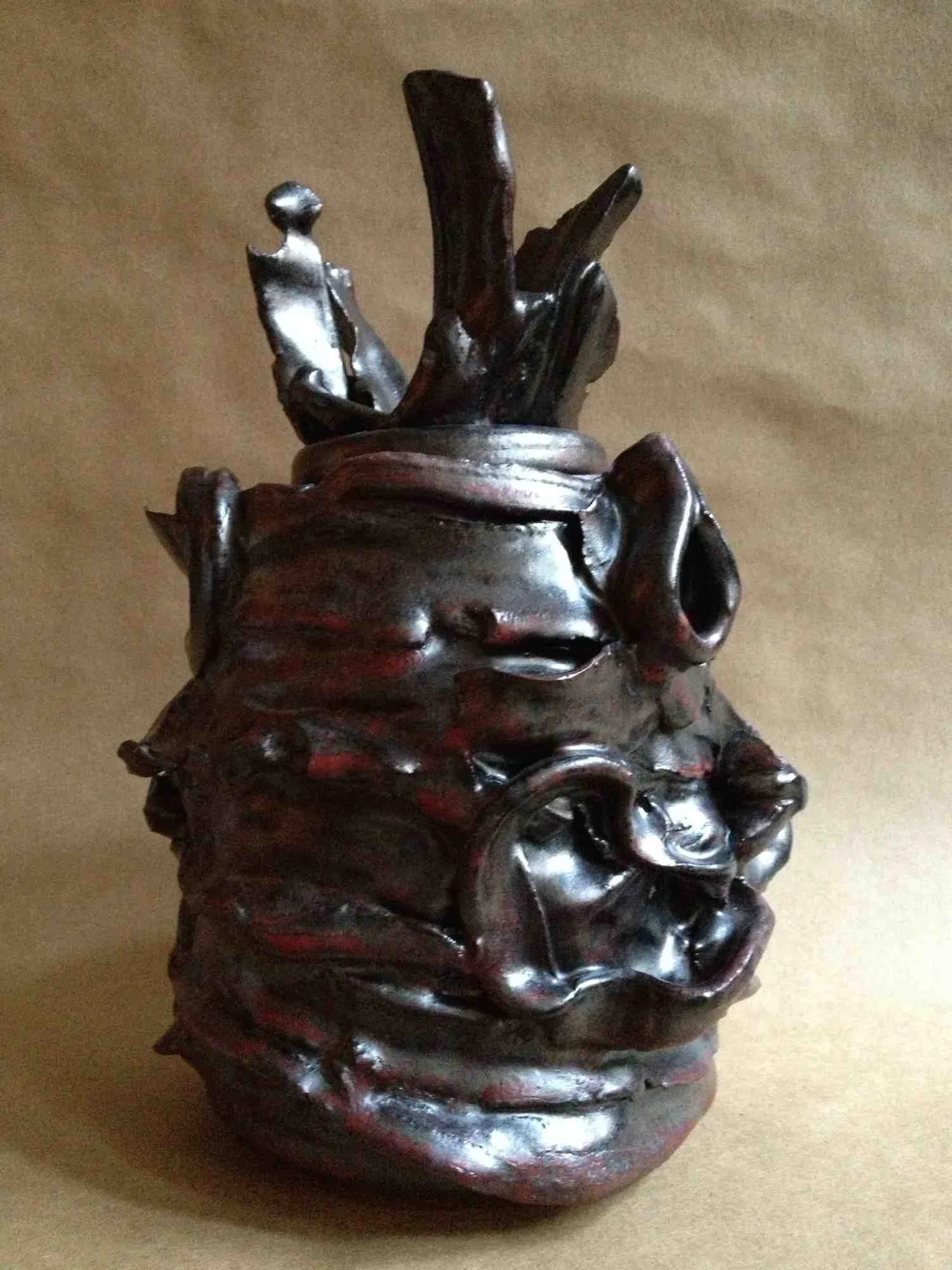 Hooded Warrior Vessel, 2014, stoneware, 11x5x5"