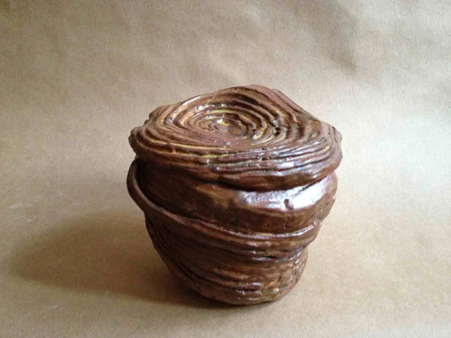 Raked Vessel, 2014, stoneware, 5x5x5"
