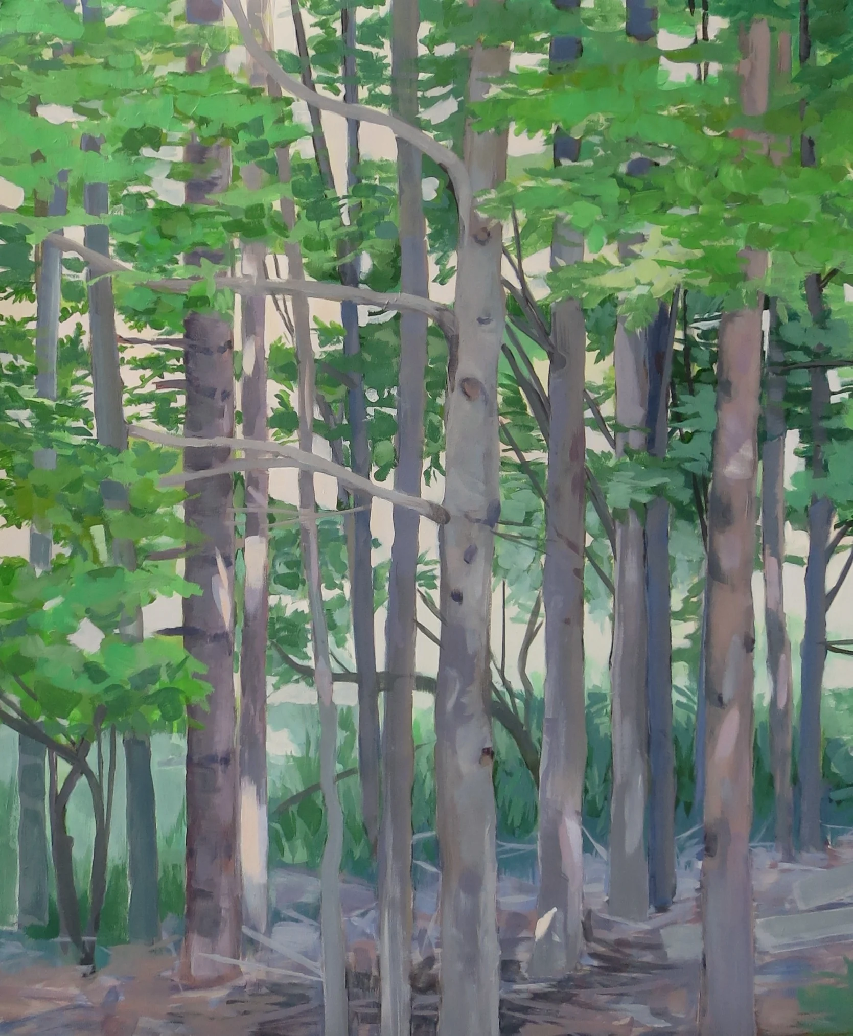 Light Through the Trees 2, 2015, acrylic on paper, 36x30"