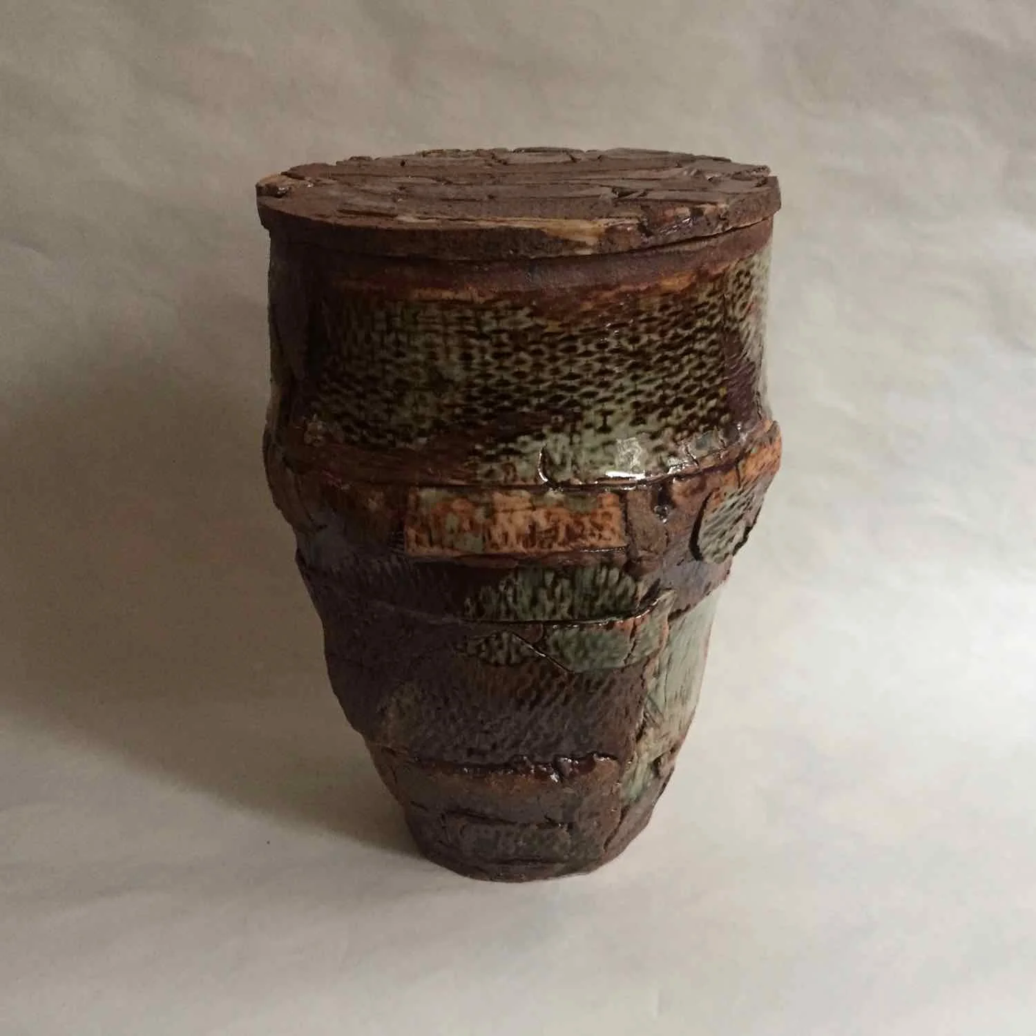 Lidded Cannister, 2014, stoneware, 10.5x8"