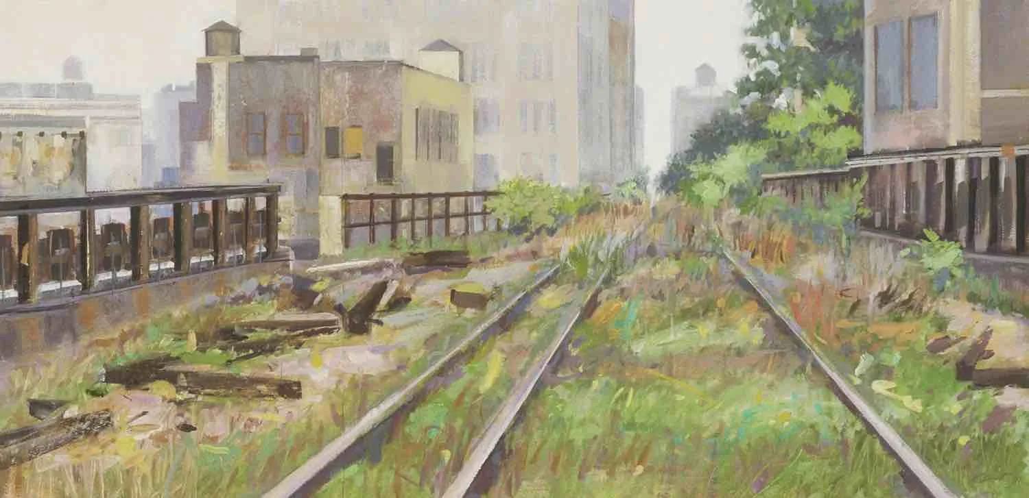 Abandoned Rail (Highline) 2004, oil on paper, 24 x 40%22.jpeg