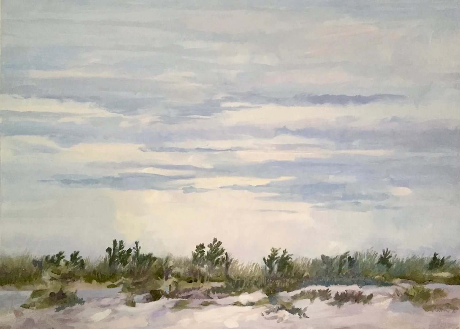 Amagansett Clearing, 2017, oil on paper, 22x30"