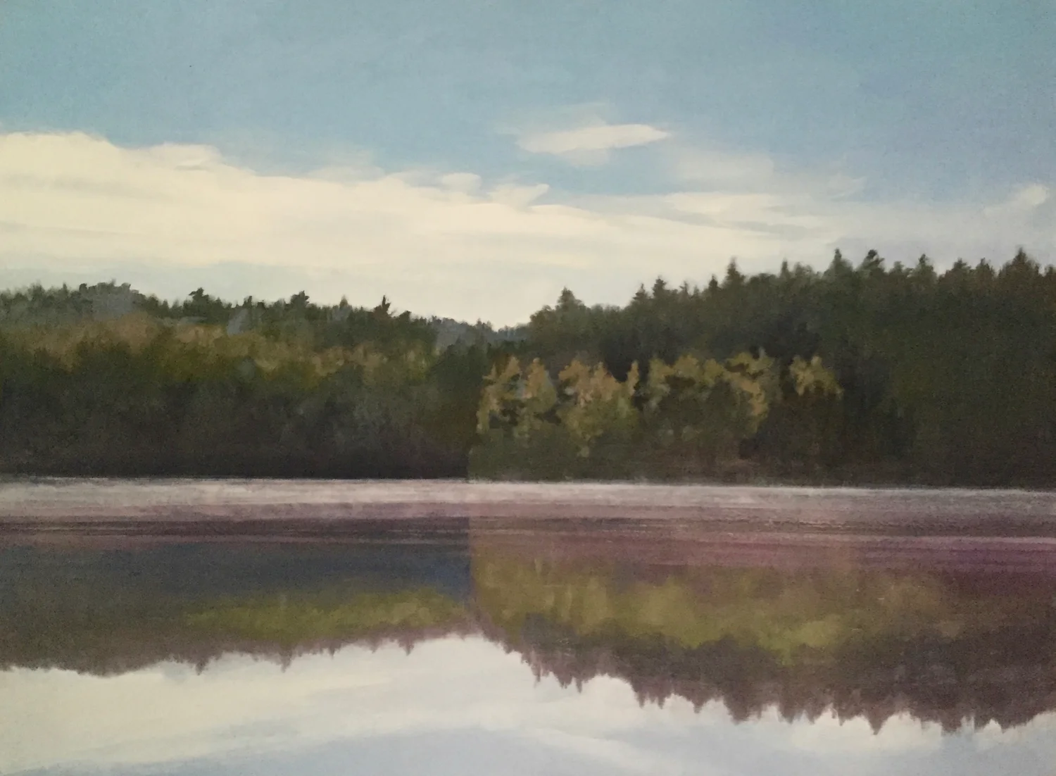 Adirondack Morning, 2016, oil on paper, 22x30"