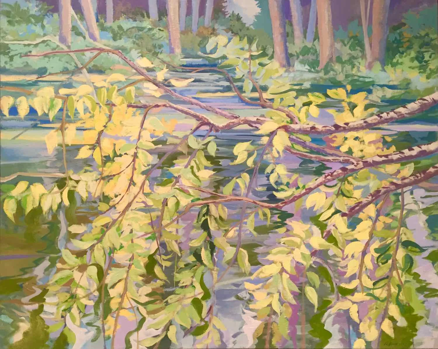 Lakeside Birch, 2017, oil on canvas, 40x50"