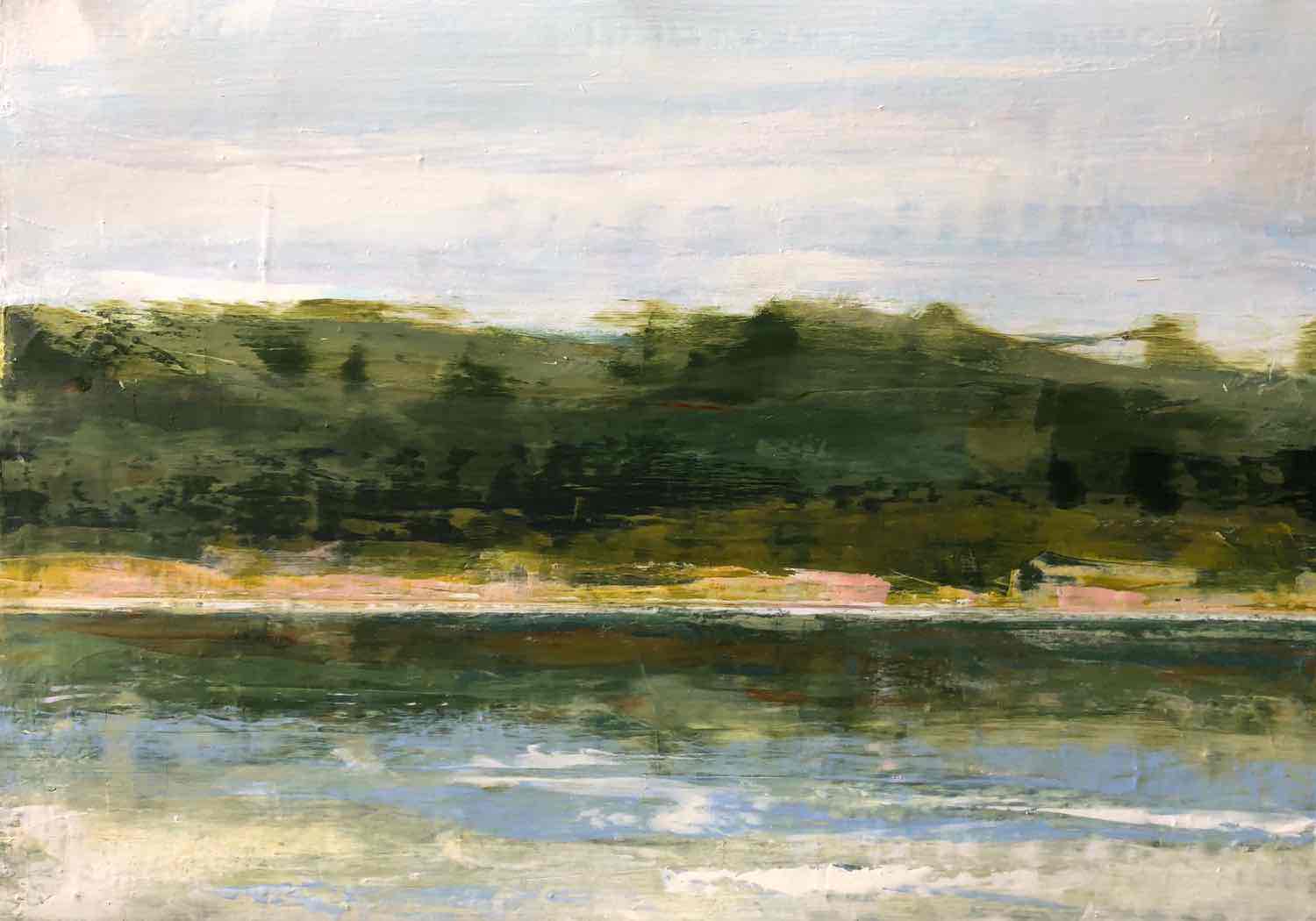 Untitled - Hudson River #2, 2018, oil on paper, 14.5x20"