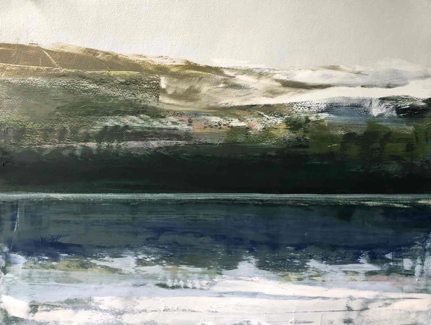 Untitled - Hudson River #6, 2018, oil on paper, 15x20"