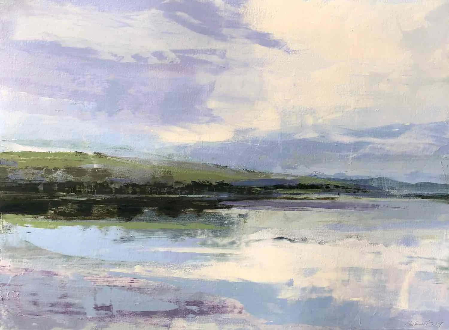 Untitled - Hudson River #8, 2018, oil on paper, 15x20"