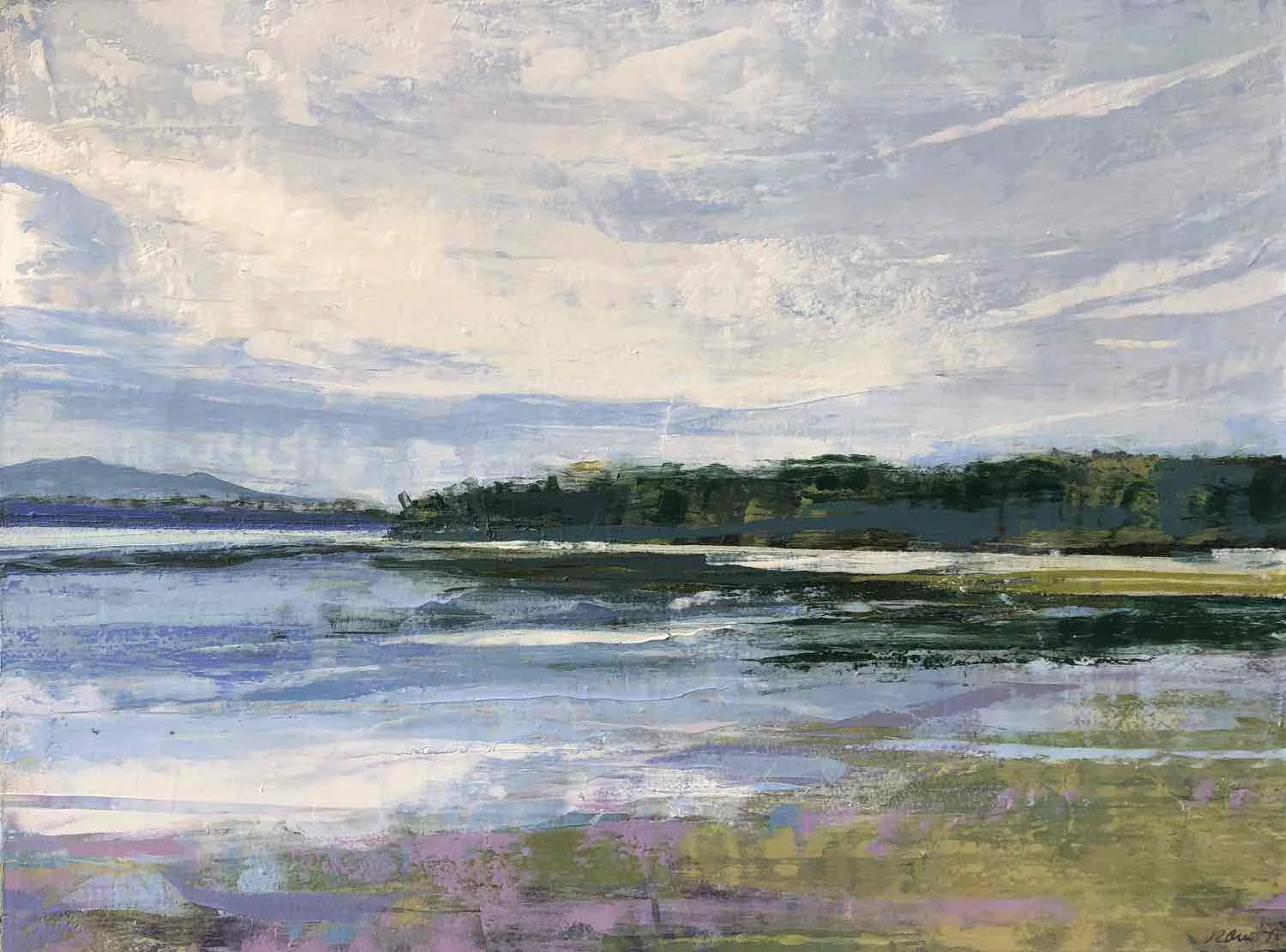 Untitled - Hudson River #9, 2018, oil on paper, 15x20"