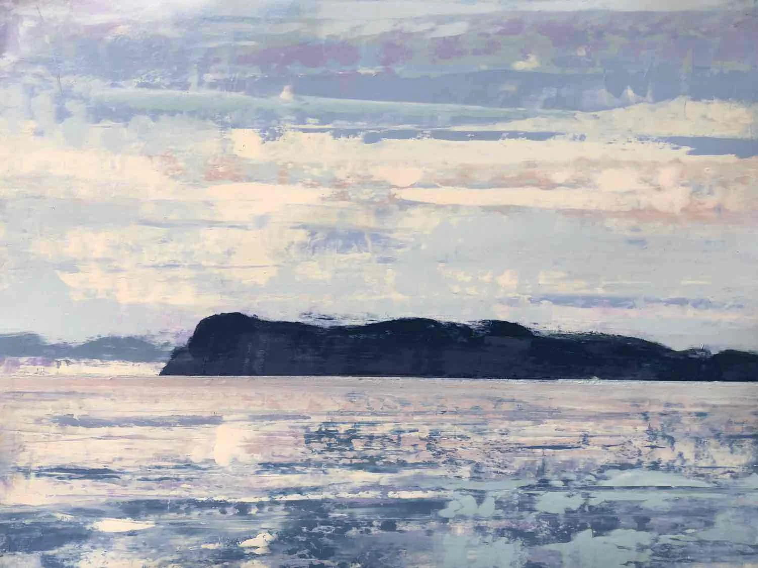 Untitled - Hudson River #11, 2018, oil on paper, 15x20"