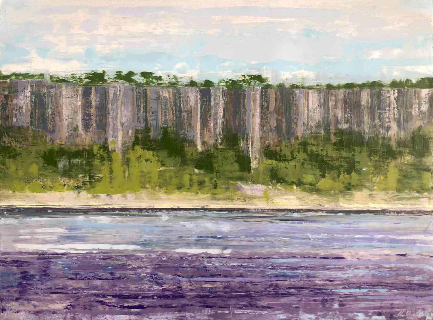 Untitled - Hudson River #15, 2018, oil on paper, 15x20"
