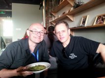  Eric having some lunch with Dave Weckl