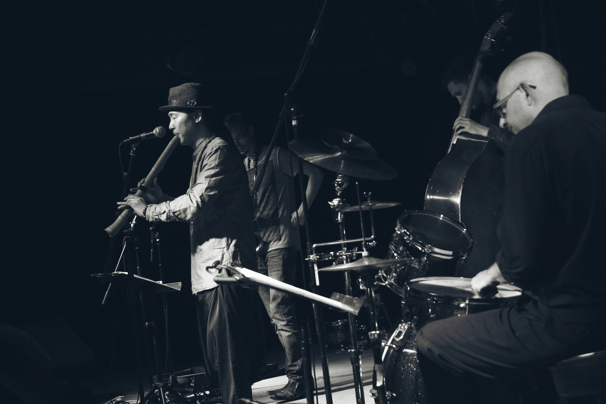 Jamming with some local musicians while on tour in China