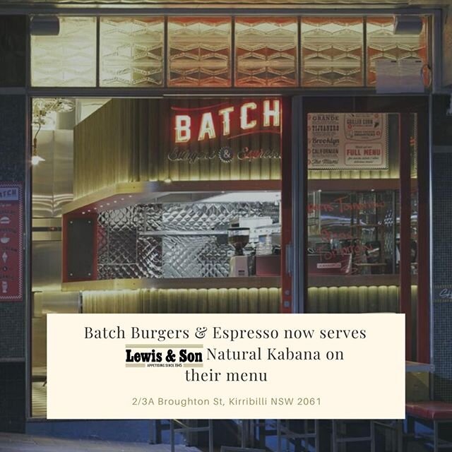 Proud to announce that @Batch burger and espresso  serves our FODMAP Friendly, no nasties Lewis &amp; Son Kabana on all their hot dog varieties in the menu.