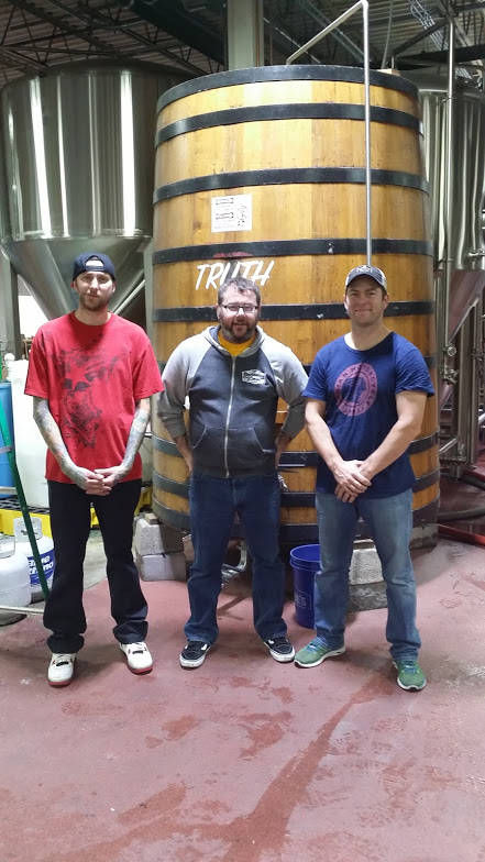Brad, Neshaminy's Head Brewer Jeremy Myers, and Kevin at Neshaminy Creek Brewing Company in Croydon, PA.