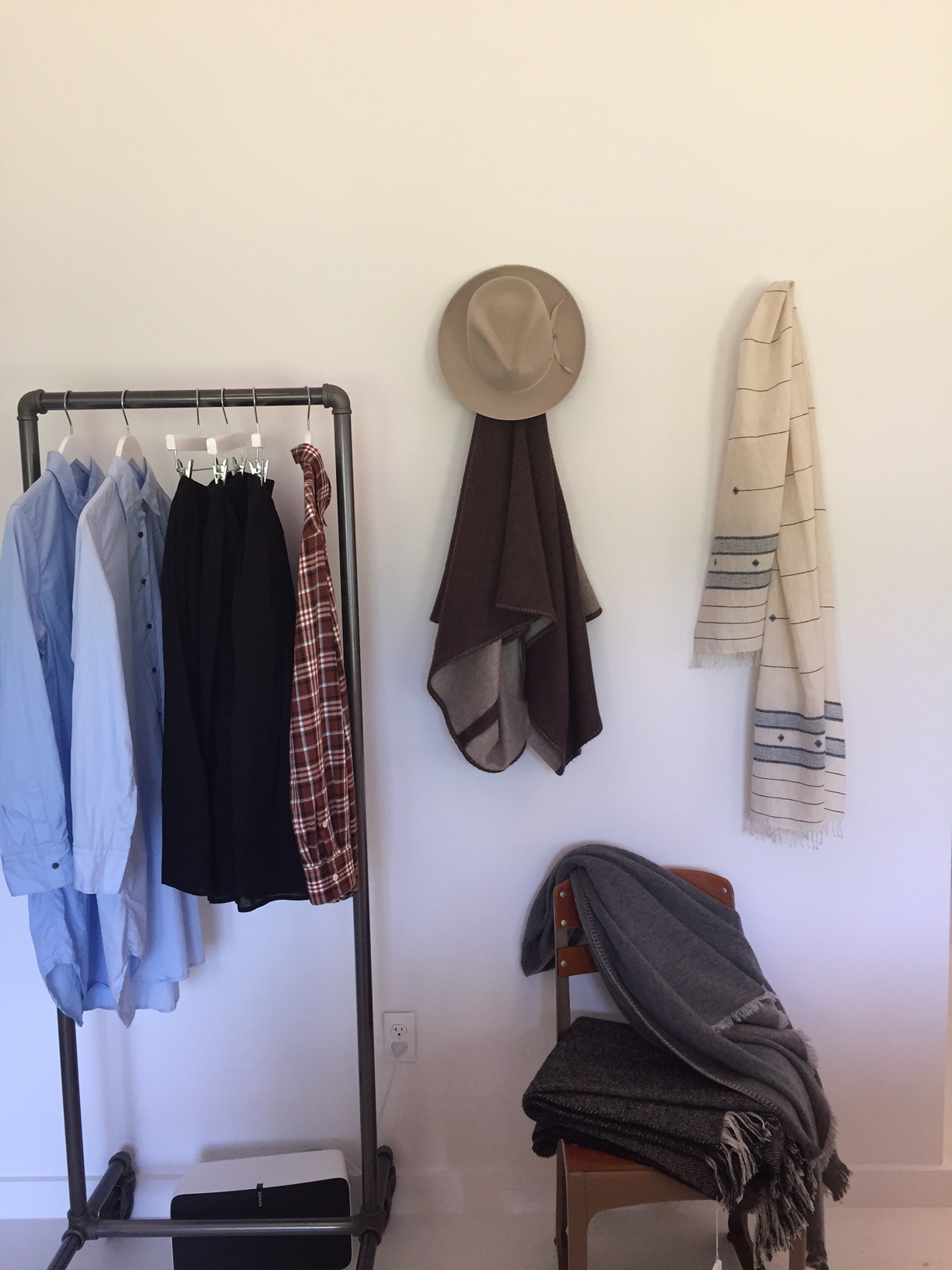 Stetson Legendary Hats merchandise with cashmere capes and scarves - the first from our pre-fall collection. 
