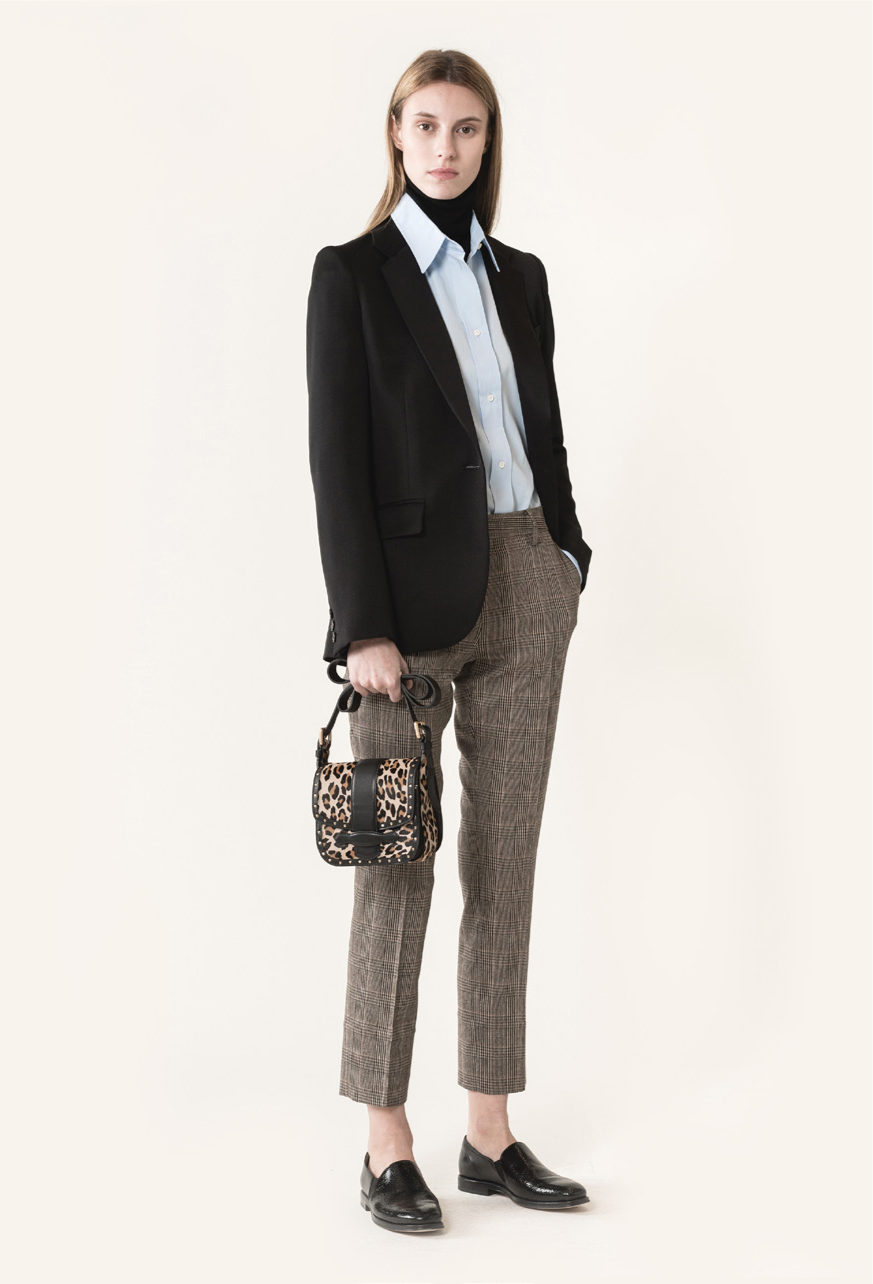 VANESSA BRUNO Model-turned-designer Vanessa Bruno drew from a rich, Parisian fashion background to start her label at age 24. Vanessa Bruno maintains the classics with a few artful updates. This season I am drawn to her iconic styles, routed in ribbed turtleneck and crew neck for light weight layering under button down shirts, blazers, and coats; and reintroducing the elegant VB tote bag, in versatile midnight shades and grey tones in wool and leather.