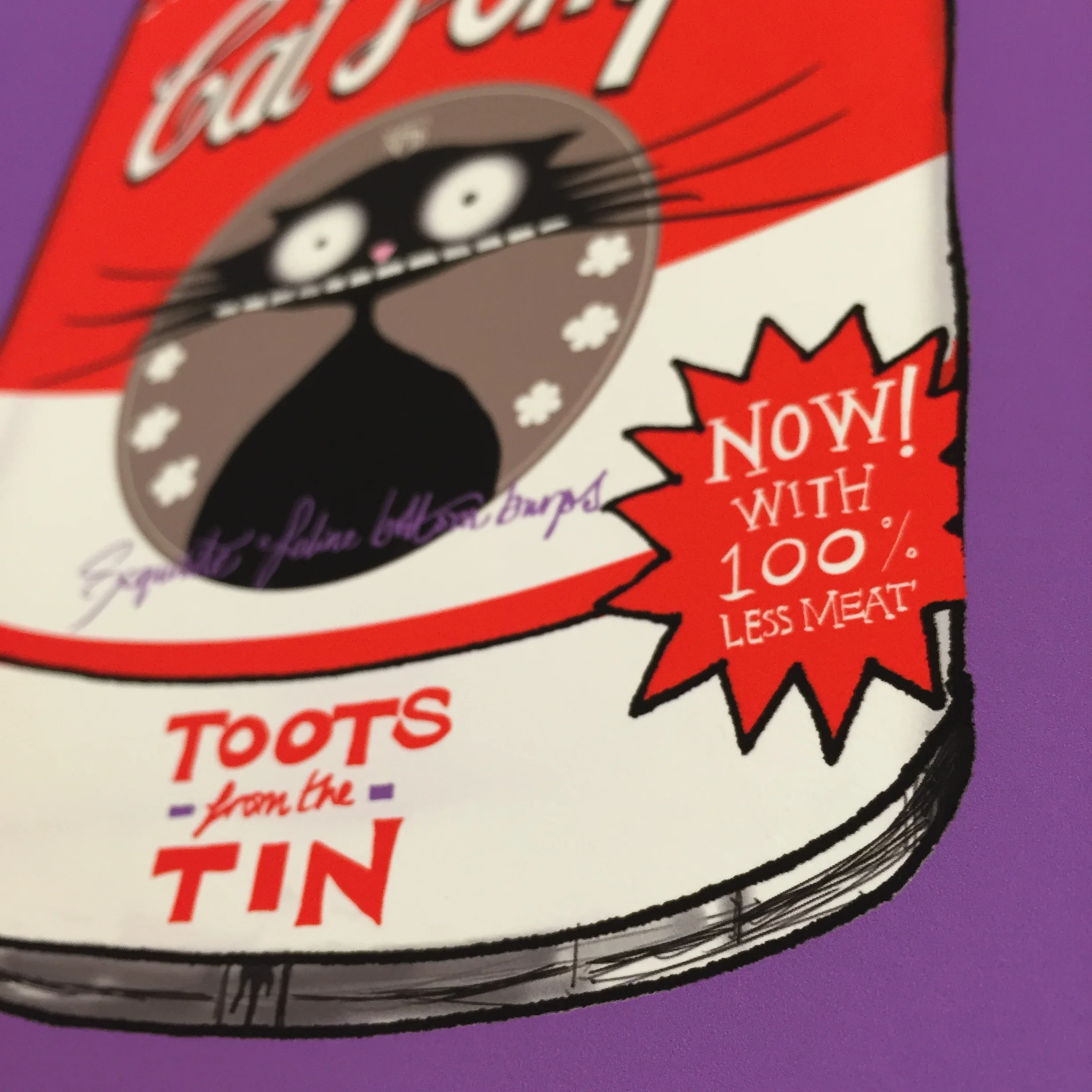 Original Cat Pomps- 3 | Red & Purple | Natalie Palmer Sutton Illustration Cat Don't Care 