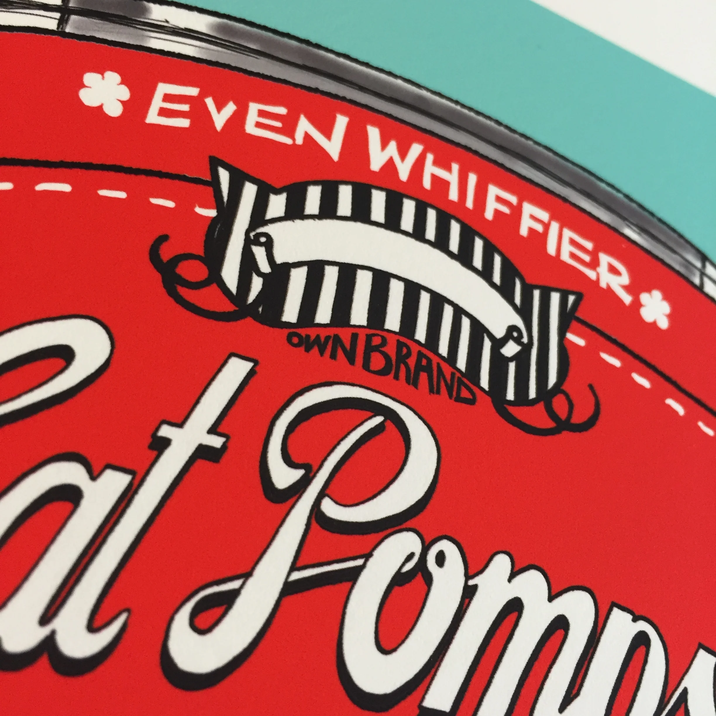 Original Cat Pomps- 4 | Red & Teal | Natalie Palmer Sutton Illustration Cat Don't Care 