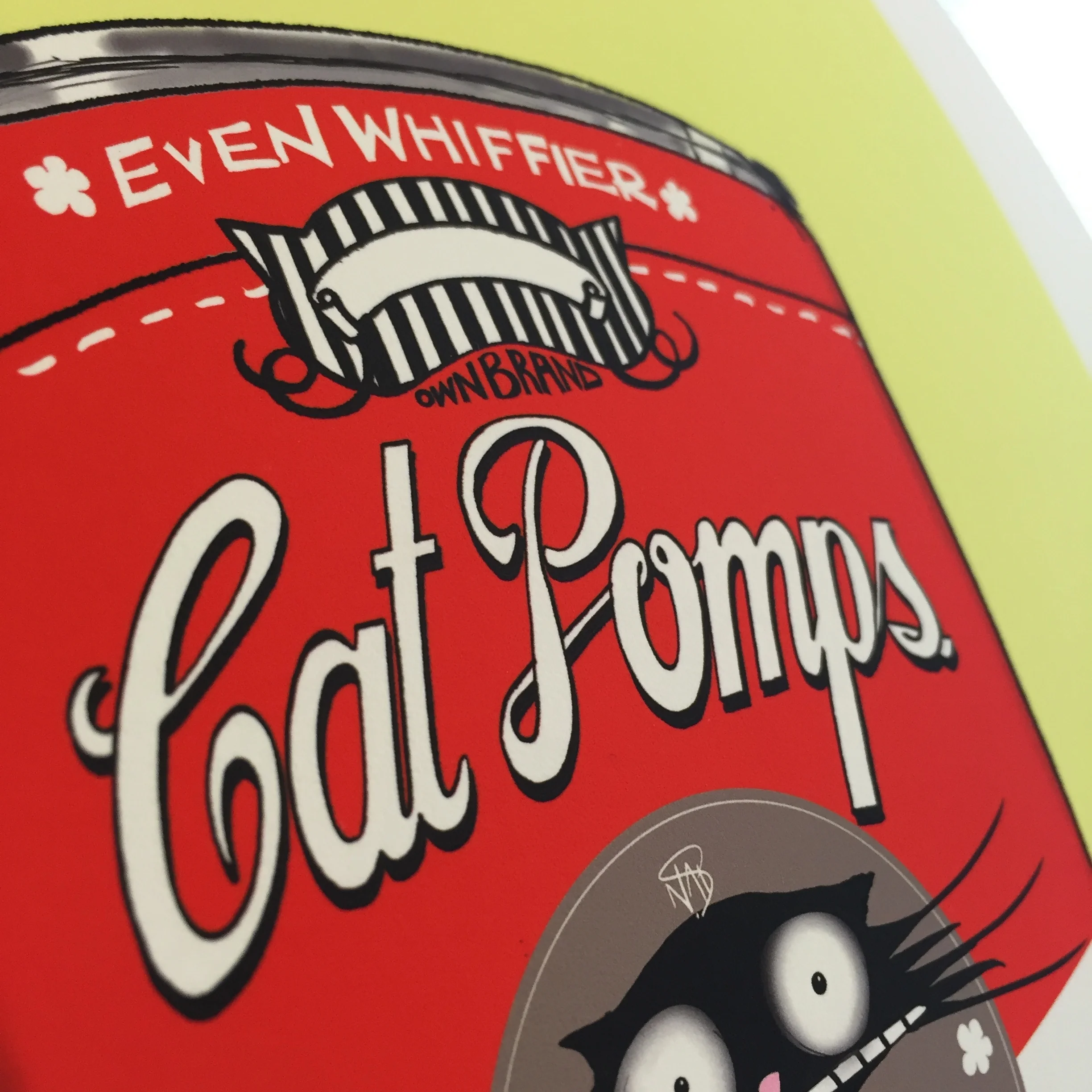 THE ORIGINAL CAT POMPS PRINT | RED & YELLOW | 301 x 301mm | FEATURING YOUR CAT'S NAME HAND-WRITTEN WITH LOVE 6