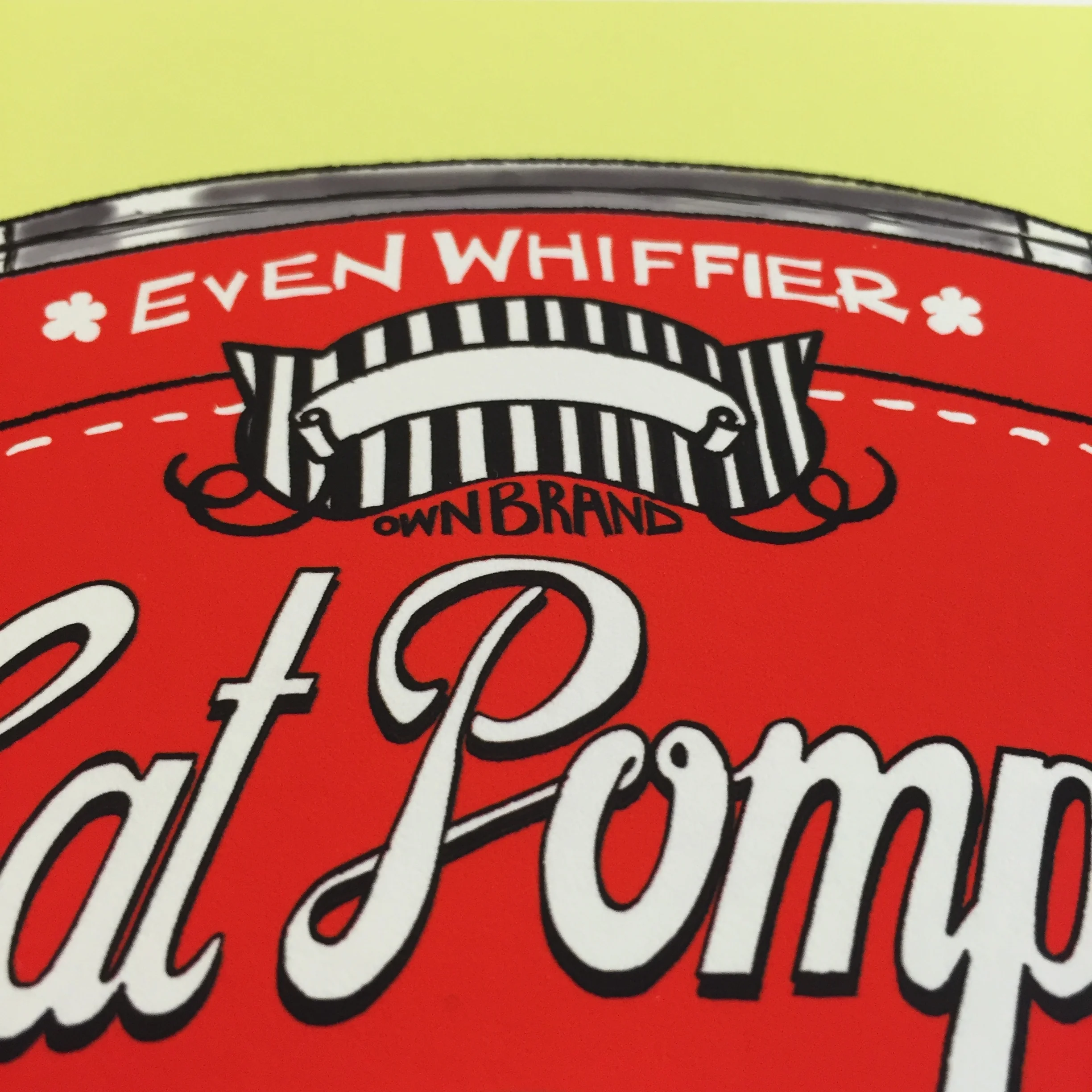 THE ORIGINAL CAT POMPS PRINT | RED & YELLOW | 301 x 301mm | FEATURING YOUR CAT'S NAME HAND-WRITTEN WITH LOVE 3