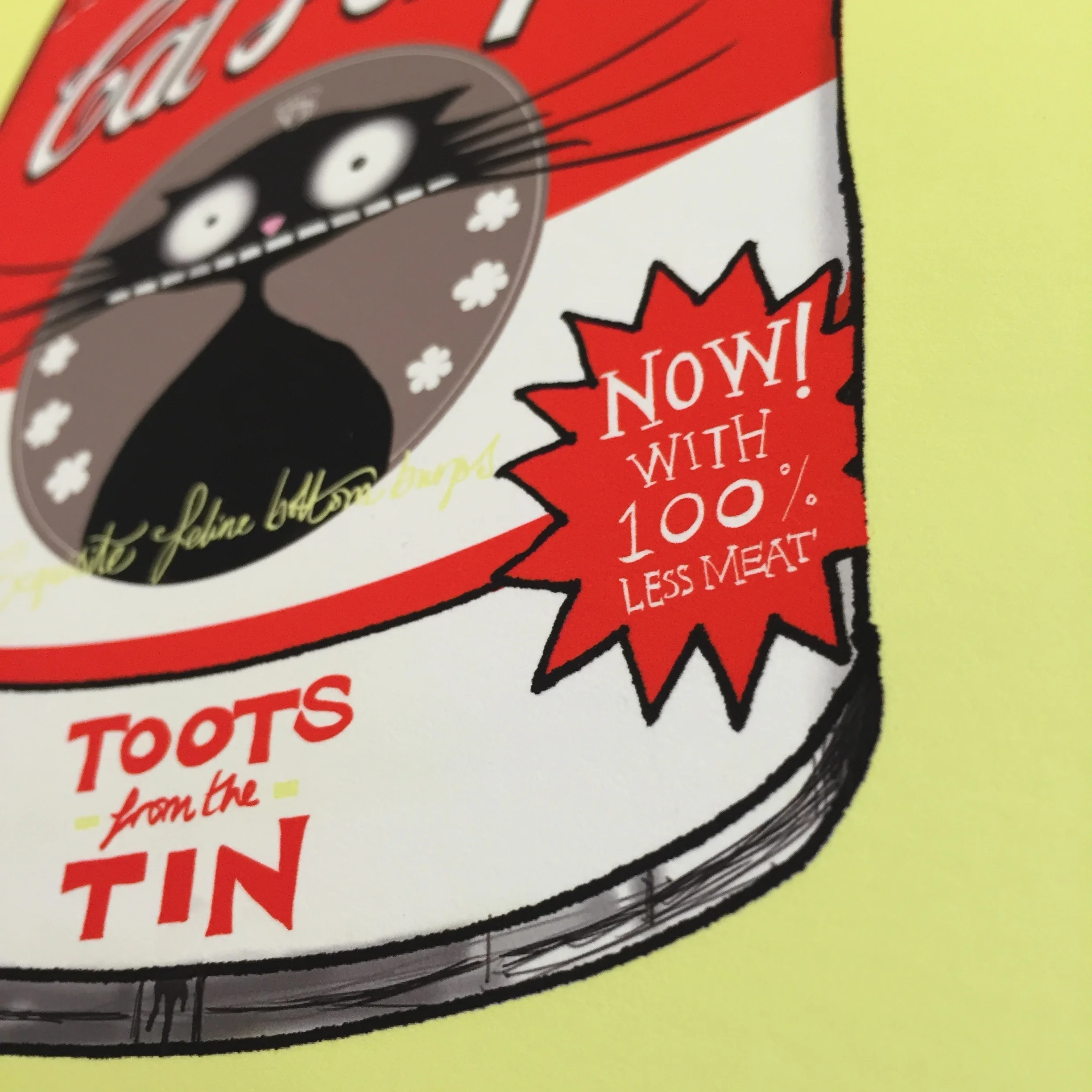 THE ORIGINAL CAT POMPS PRINT | RED & YELLOW | 301 x 301mm | FEATURING YOUR CAT'S NAME HAND-WRITTEN WITH LOVE 7