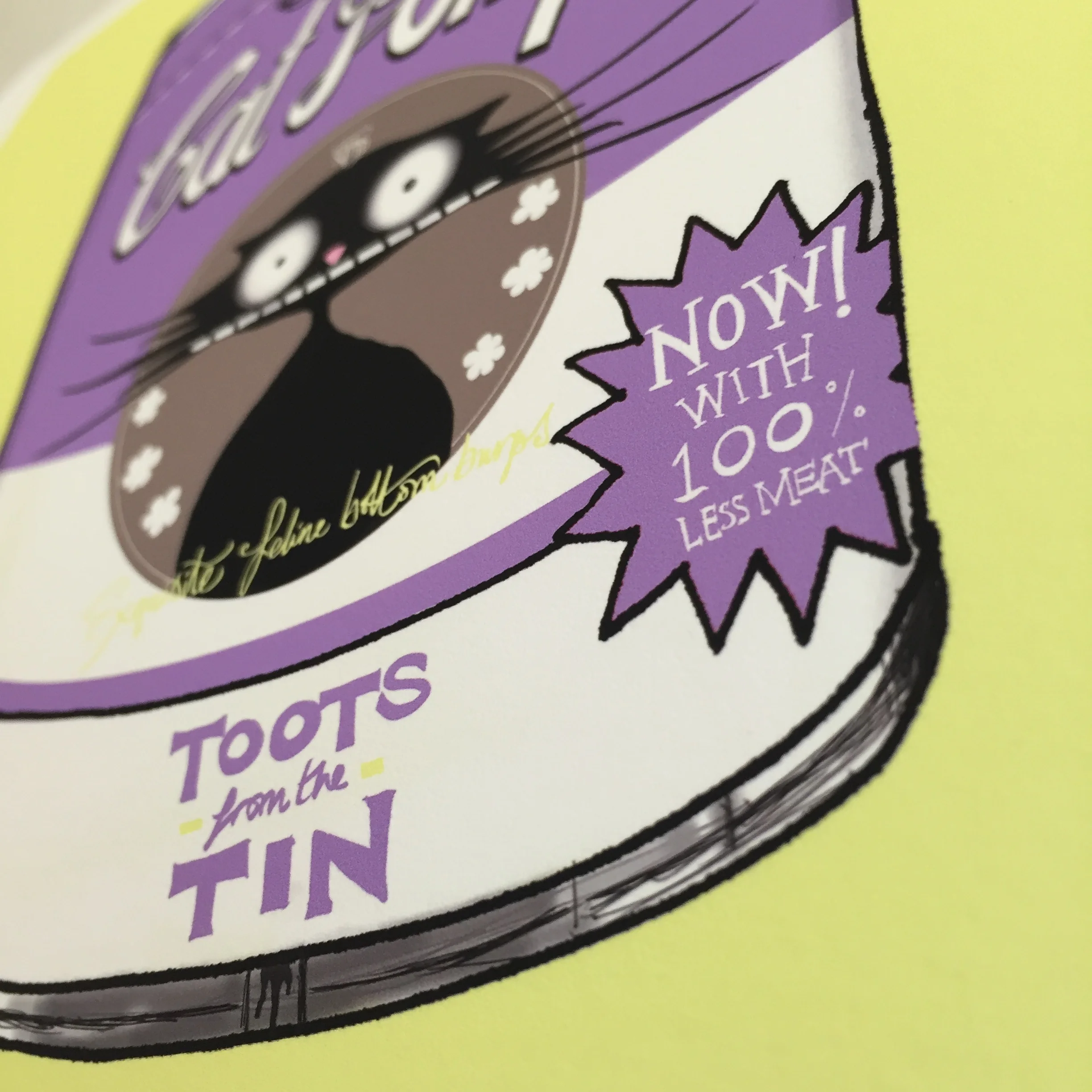 THE ORIGINAL CAT POMPS PRINT | PURPLE & YELLOW | 301 x 301mm | FEATURING YOUR CAT'S NAME HAND-WRITTEN WITH LOVE_NATALIE PALMER SUTTON 6