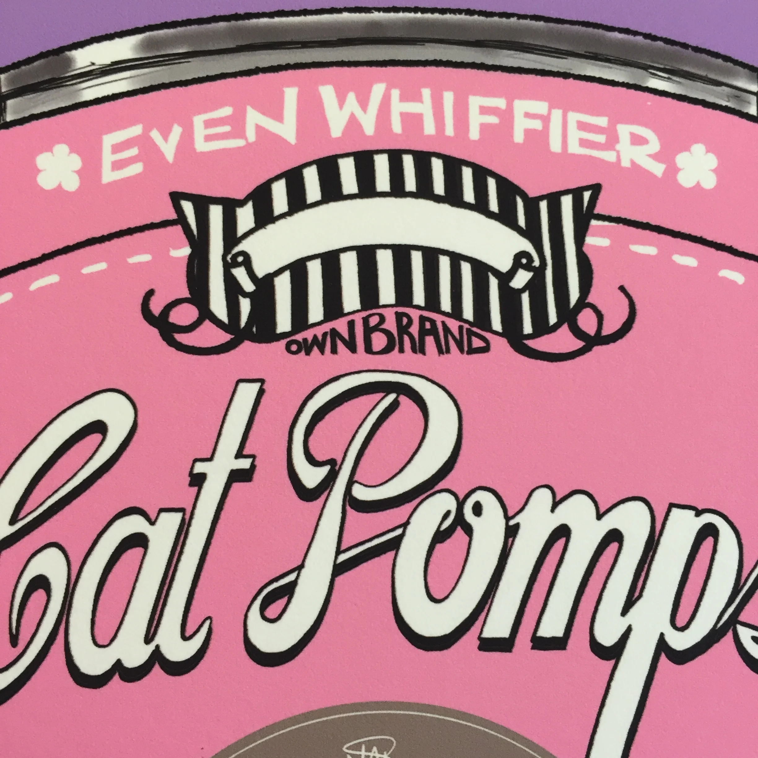 THE ORIGINAL CAT POMPS PRINT | PURPLE & YELLOW | 301 x 301mm | FEATURING YOUR CAT'S NAME HAND-WRITTEN WITH LOVE_NATALIE PALMER SUTTON 2