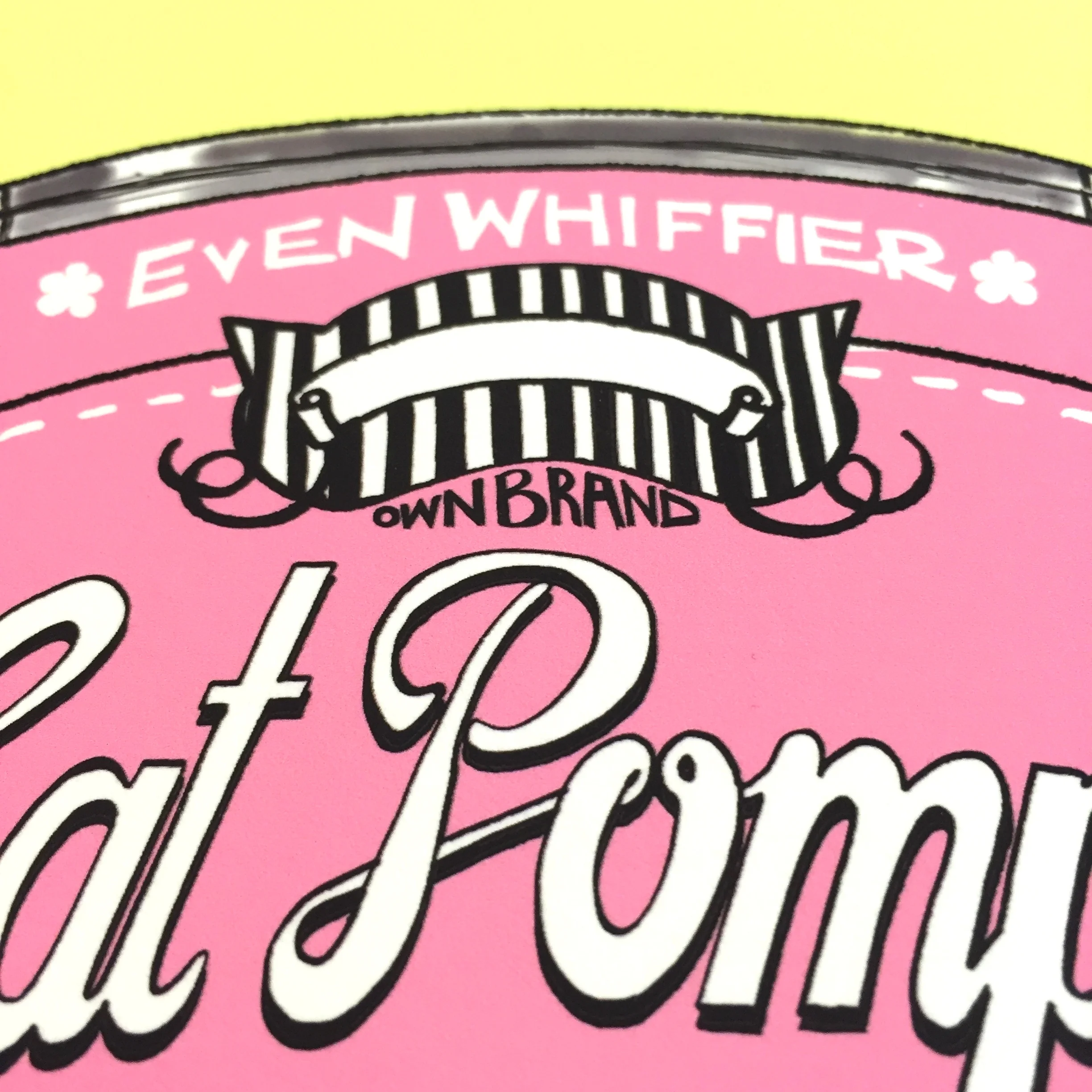 THE ORIGINAL CAT POMPS PRINT | YELLOW & PINK | 301 x 301mm | FEATURING YOUR CAT'S NAME HAND-WRITTEN WITH LOVE 5