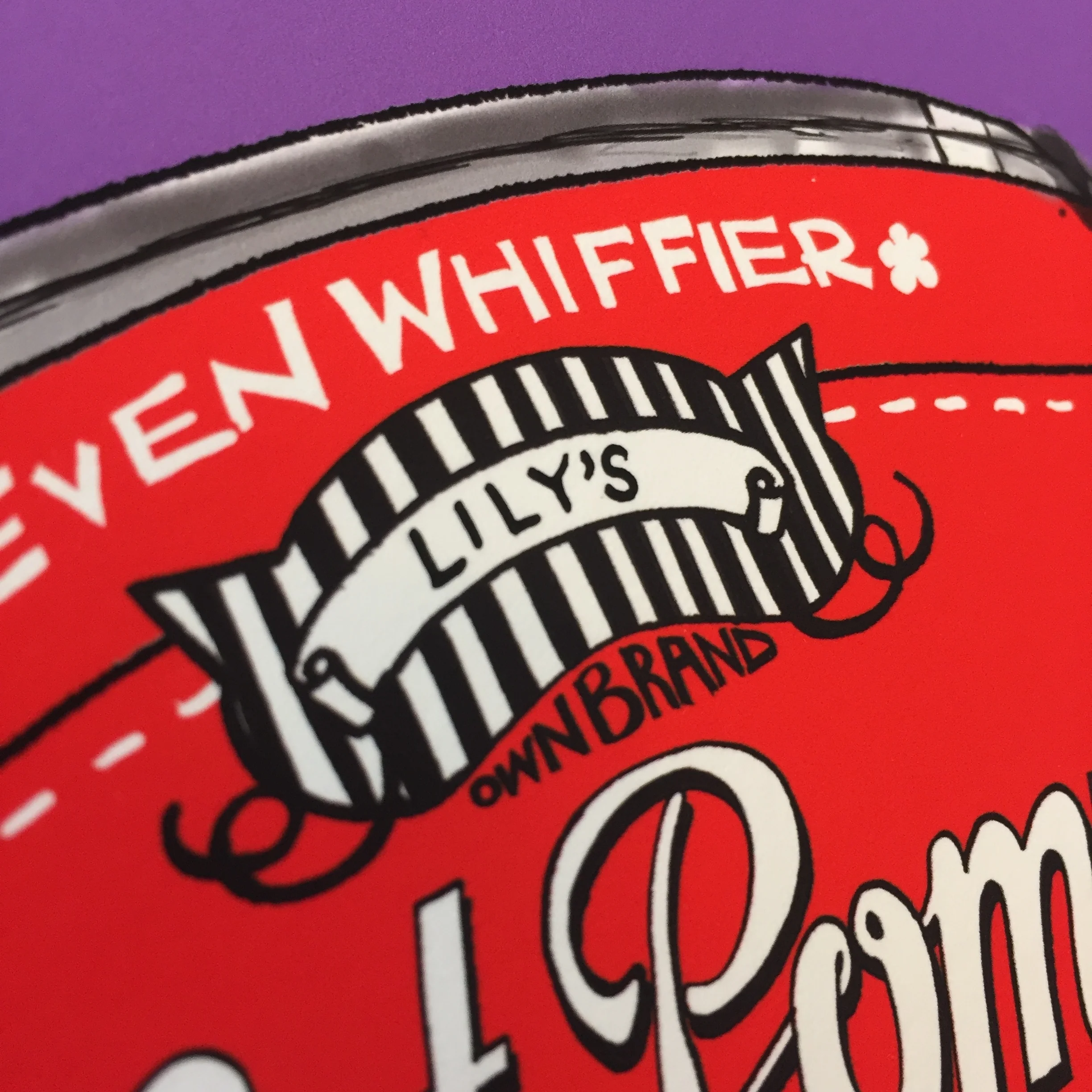 Original Cat Pomps ART- 5 | Red & Purple | Natalie Palmer Sutton Illustration Cat Don't Care  -DOC BROWN - BEN BAILEY SMITH'S CAT, LILY - GIFTS FOR CAT LOVERS