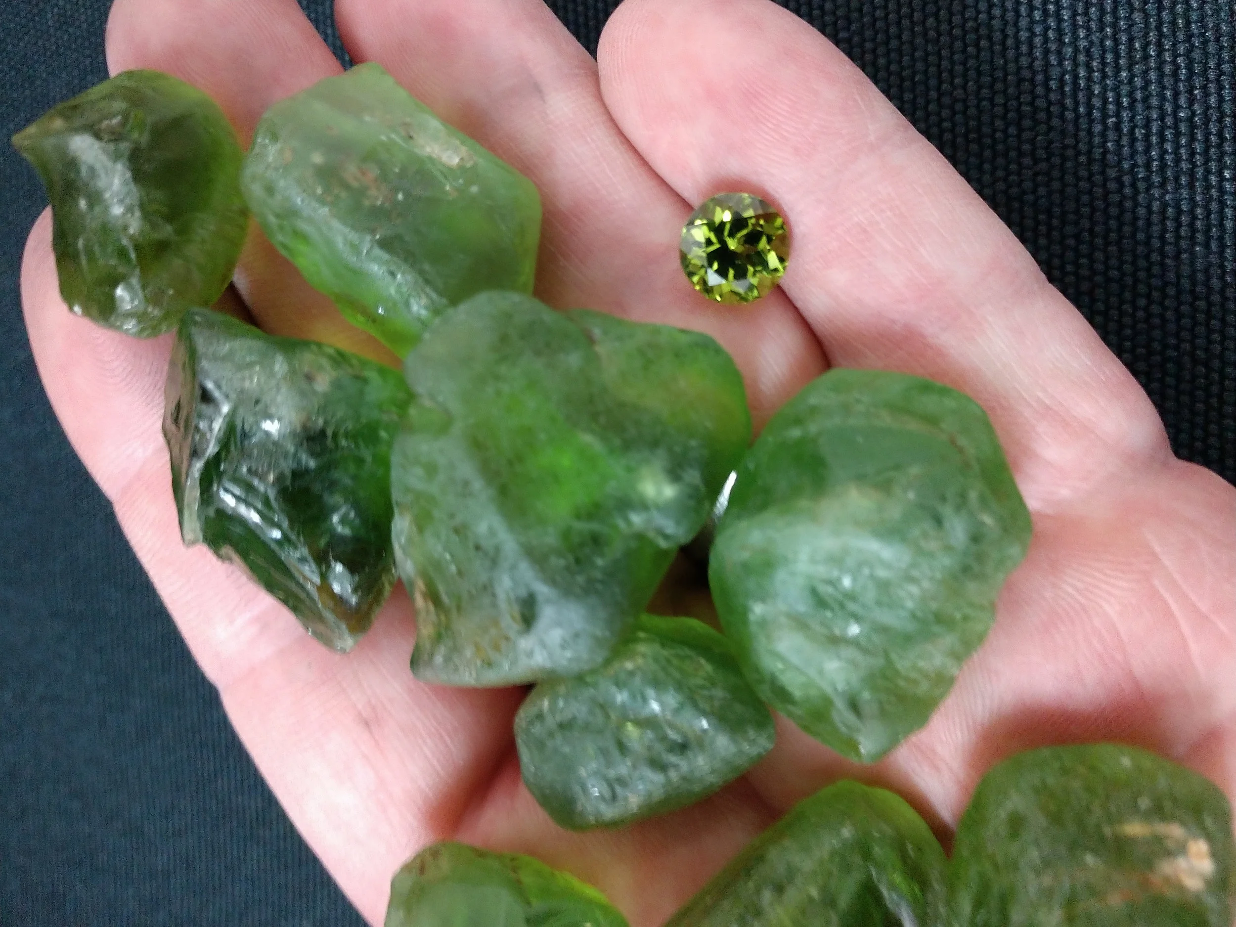 Fine Peridot Rough at The Gem Vault