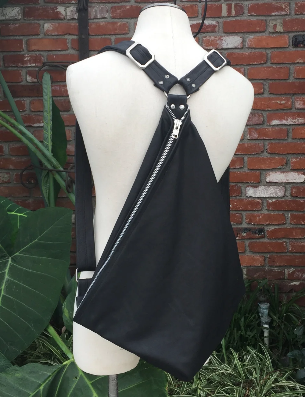 black leather fold backpack Skald Pebbled Organized Storage Black Cowhide Leather Fold Over