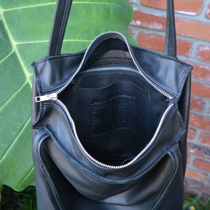 Jackie Robbins Reversible Leather Tote Bag
