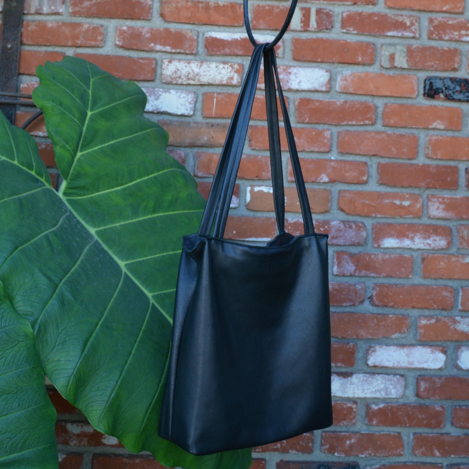Patent Leather Tote Blue