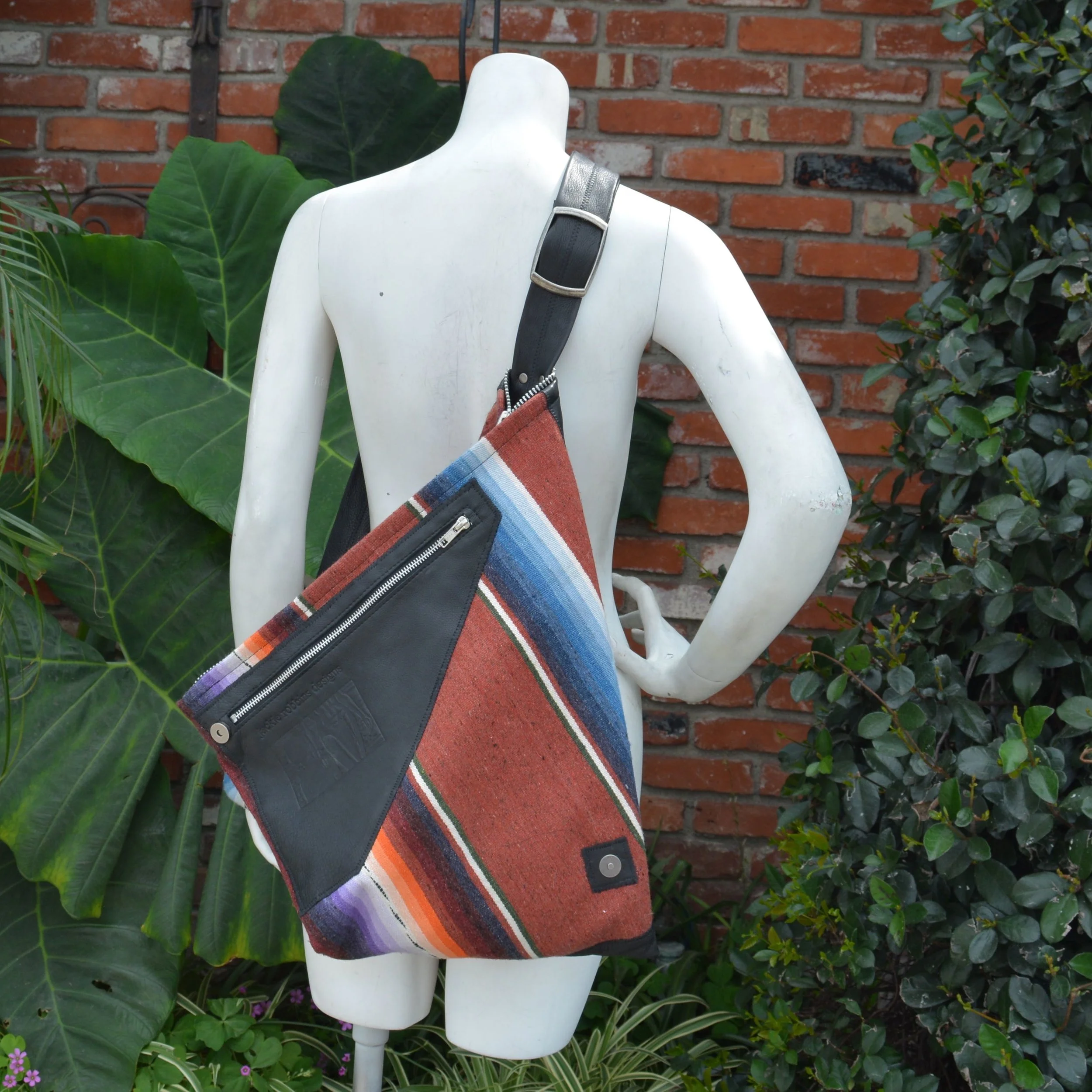 triangle leather backpack