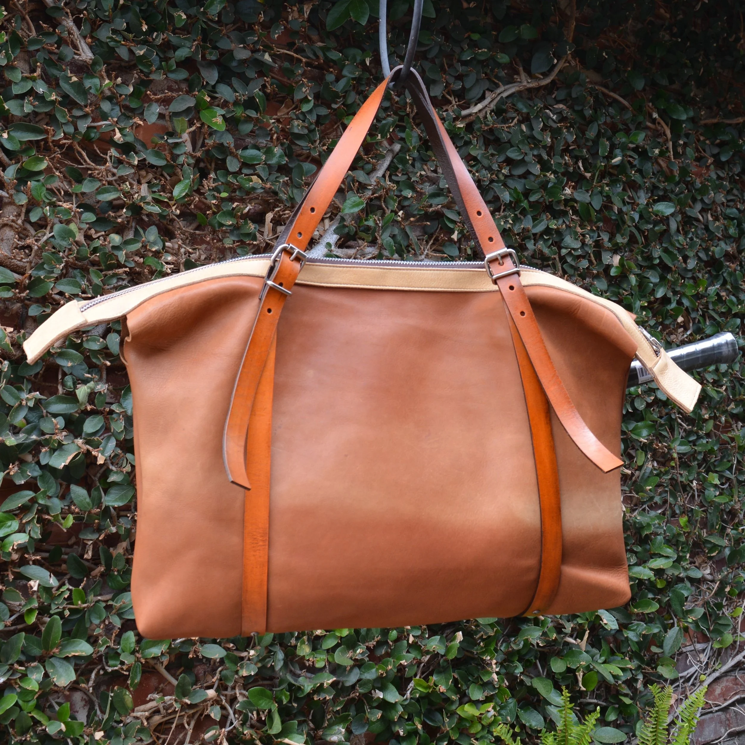 Leather Tennis Racquet Duffel Bag — jackie robbins leather +