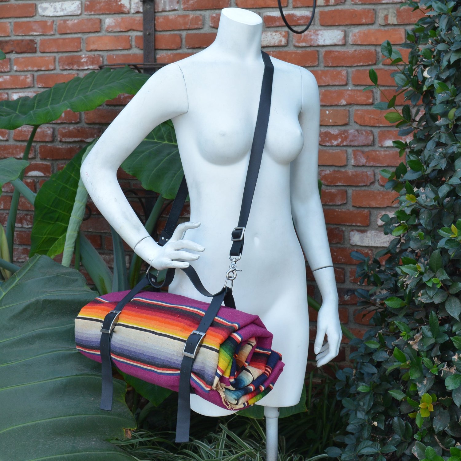 Rainbow Strap Barrel Handbag
