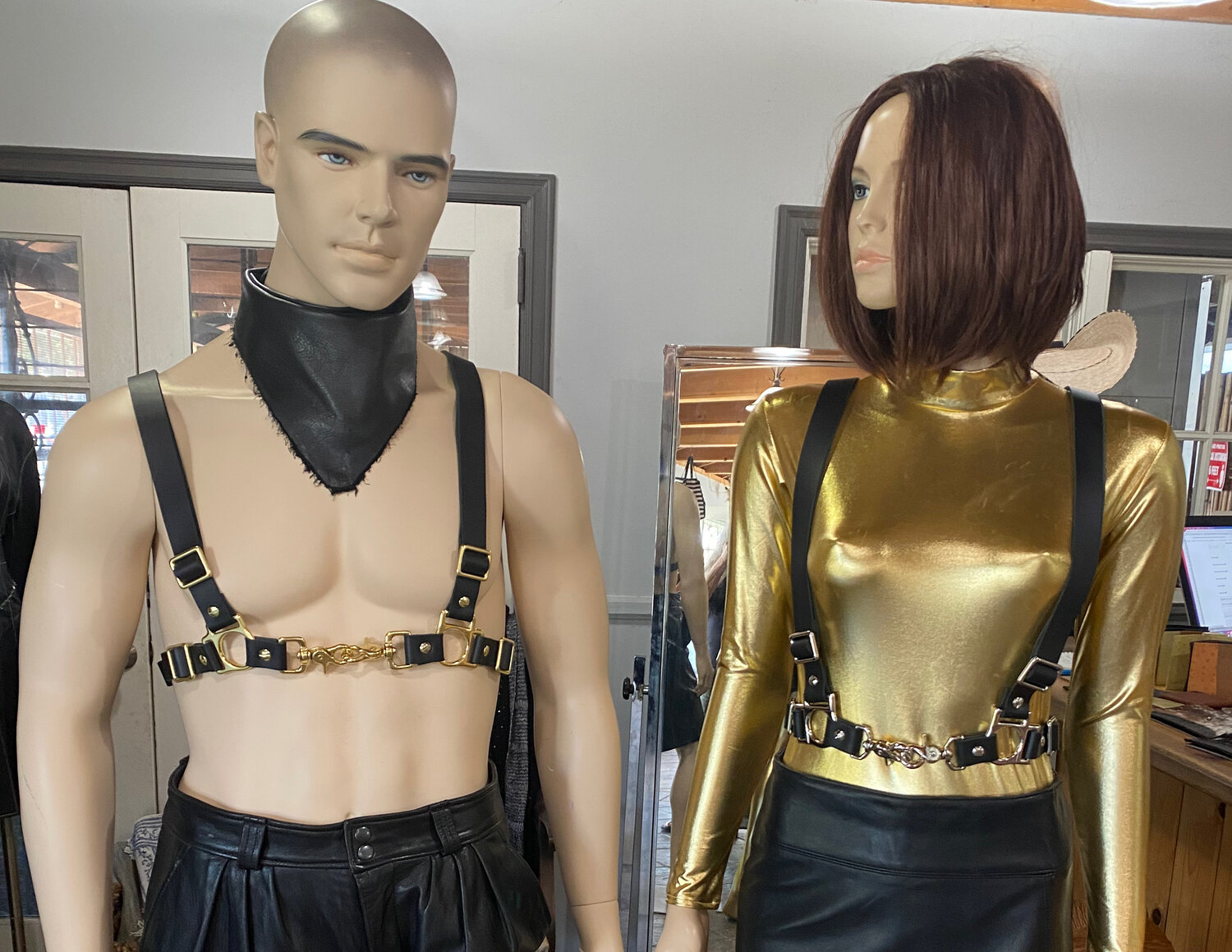 Black Leather Harness with Silver or Brass Hardware — jackie