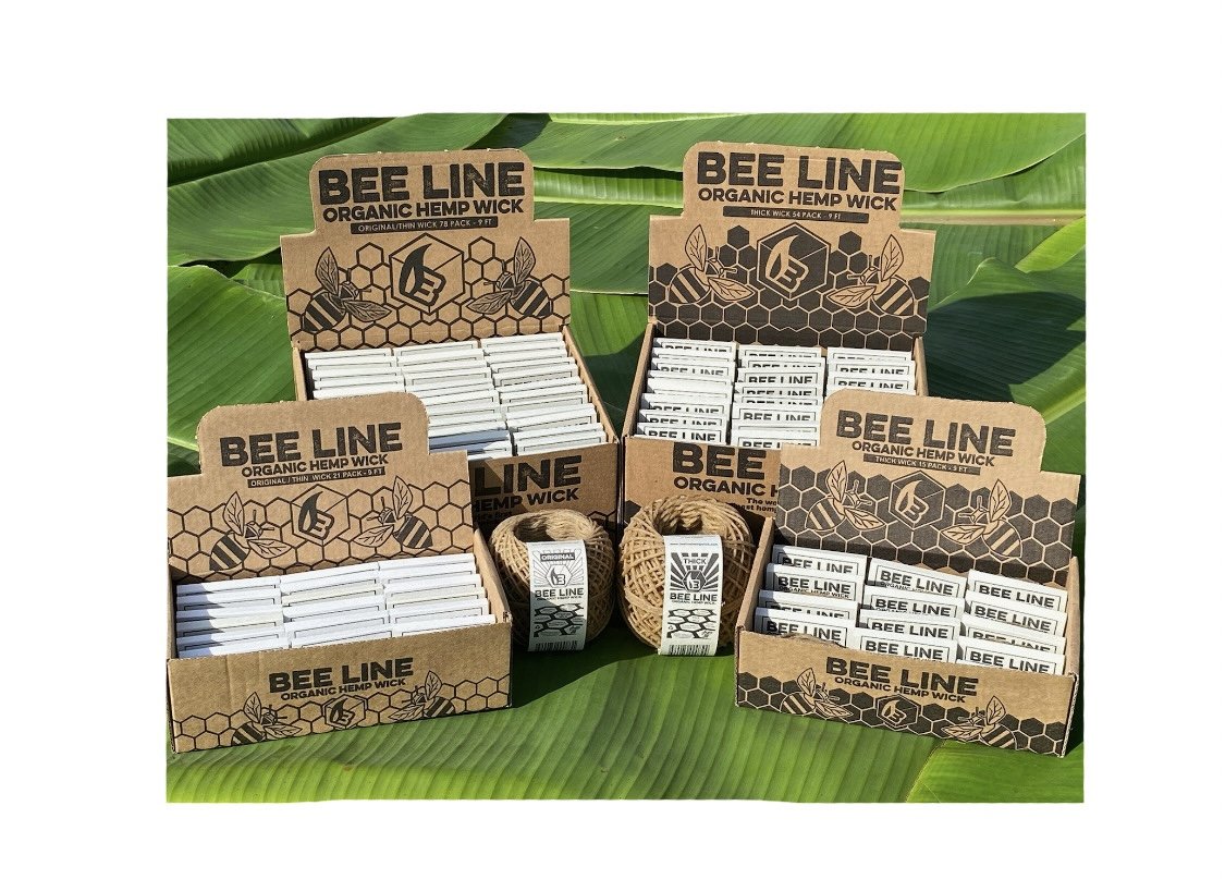 Kare & Kind Organic Hemp Wick Line - 100% Natural Hemp - Edible Grade  Beeswax - 200 Ft Spool (1.0 mm) - No Cotton, No Lead - Perfect Alternative  to
