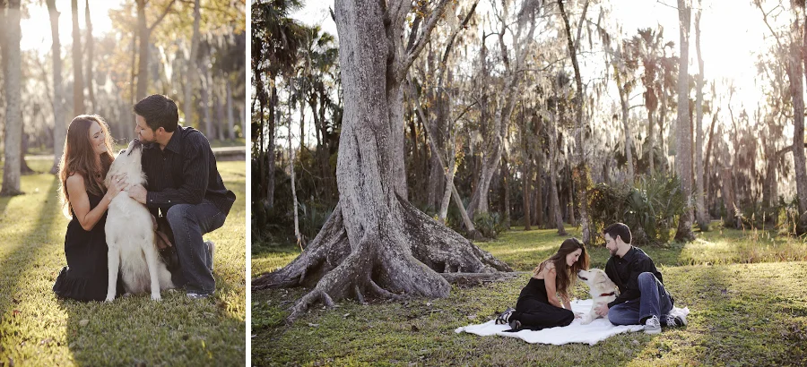 Engagement session with dog | Daytona Beach Wedding Photography