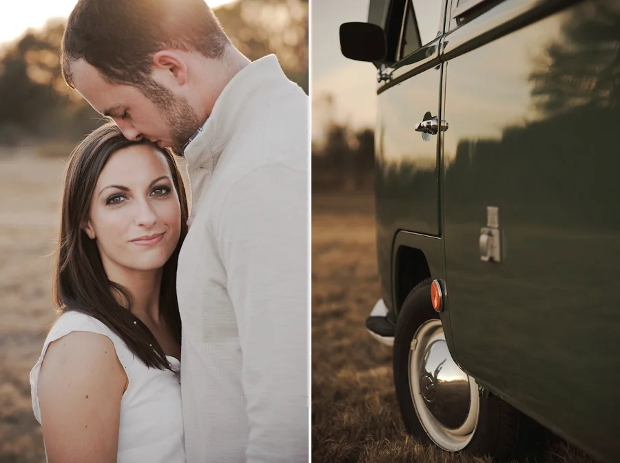 Engagement picutres with a vw wagon bus