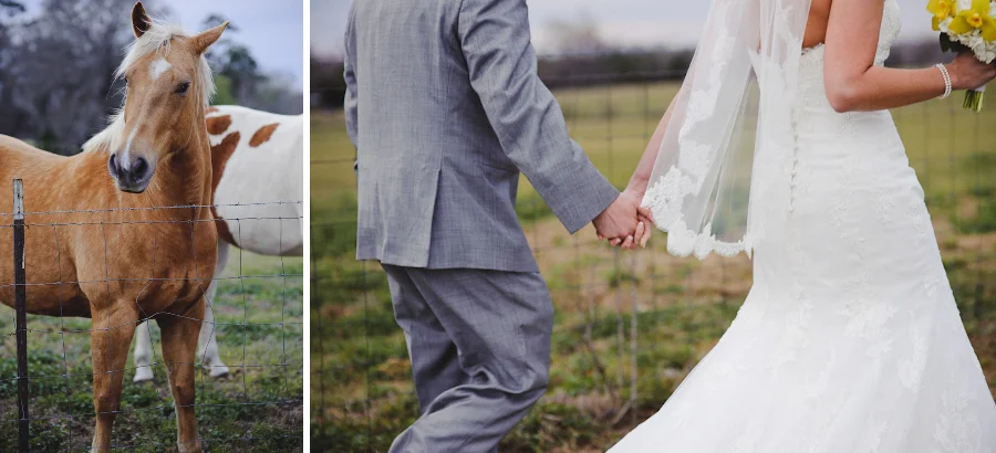 bride and groom with horse | santa fe ranch