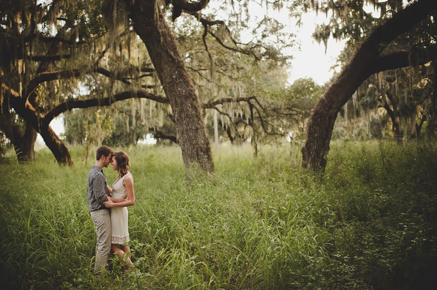 sunglow photography, lakeland engagement, natural light, woods